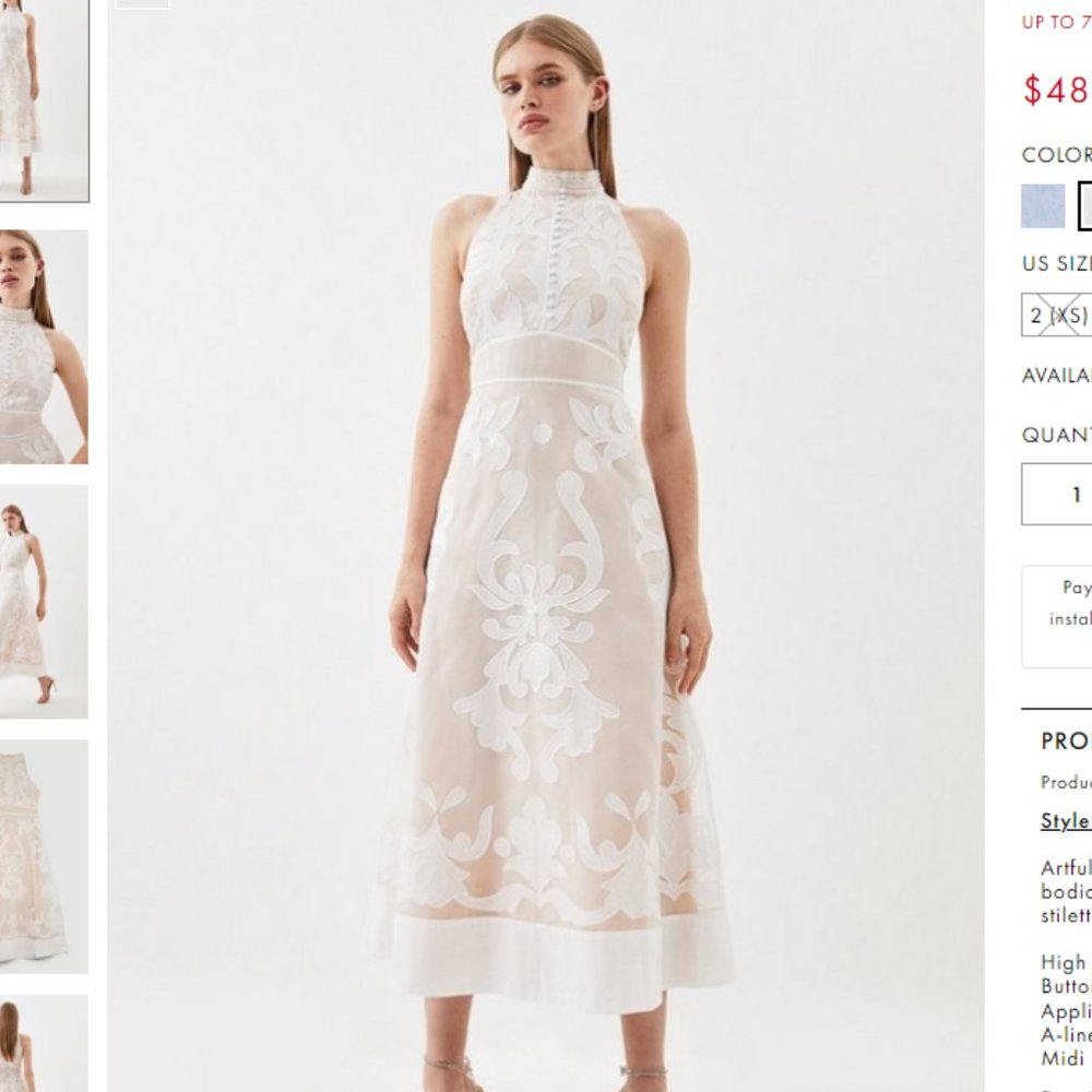 Karen Millen Organdie Applique Dress